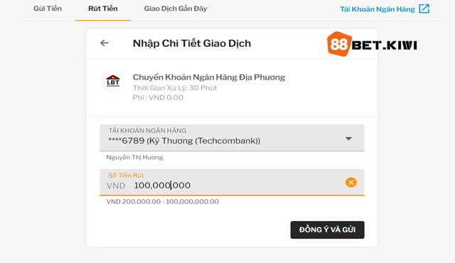 Rút tiền KUBET về tay qua ngân hàng